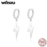 925 Silver Flash Lightning Zircon Drop Earrings for Women