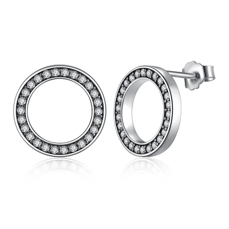 925 Silver Flower Unicorn Fairy Stud Earrings Wedding Jewelry