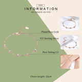 925 Sterling Silver Sweet Heart Link Chain Bracelet For Women CQB097