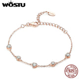 925 Sterling Silver Sweet Heart Link Chain Bracelet For Women CQB097