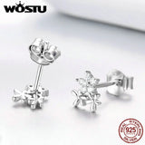 925 Silver Gypsophila Flower Stud Earrings Snowflake Earrings