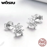 925 Silver Gypsophila Flower Stud Earrings Snowflake Earrings