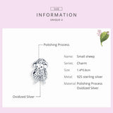 925 Sterling Silver Sheep Bead for Bracelet Charm DIY Jewelry FNC187
