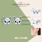 925 Silver French Bulldog Stud Earrings for Women FIE283