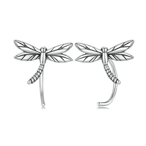 925 Sterling Silver Mini Dragonfly Butterfly Earrings for Women