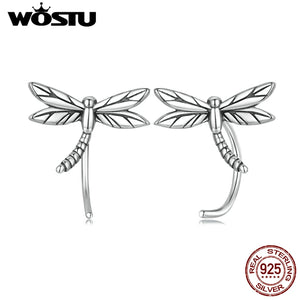 925 Sterling Silver Mini Dragonfly Butterfly Earrings for Women