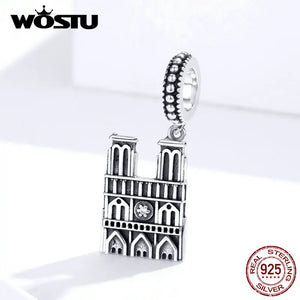 925 Silver Notre Dame de Paris Charm for Bracelet Bangles Pendant