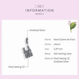 925 Silver Notre Dame de Paris Charm for Bracelet Bangles Pendant