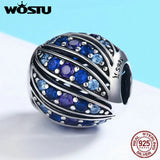 925 Silver Peacock Feather Charm Beads for Bracelet CQC472