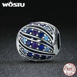925 Silver Peacock Feather Charm Beads for Bracelet CQC472