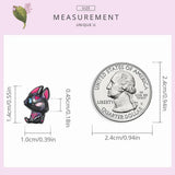 925 Sterling Silver Fox Charm Zircon Animal Bead DIY Jewelry