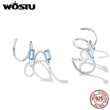 925 Silver Purple Flower Ear Hooks Stud Earrings Zircon Fine Jewelry