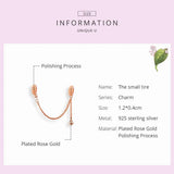925 Silver Safety Chain Rose Charm for Bracelet