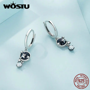925 Silver Starlight Ear Clips Sandstone Earrings Hoop Wedding Gift