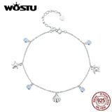 925 Silver Ocean Anklet Nanometer Opal O-Chain FNT006