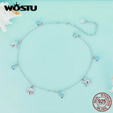 925 Silver Ocean Anklet Nanometer Opal O-Chain FNT006