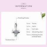 Sterling Silver Tauren Cow Animal Charm Bracelet Pendant CQC1316