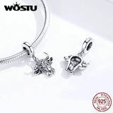 Sterling Silver Tauren Cow Animal Charm Bracelet Pendant CQC1316