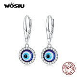 925 Silver Demon Eye Zircon Drop Earrings for Women