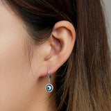 925 Silver Demon Eye Zircon Drop Earrings for Women