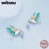 Sterling Silver Kingfisher Stud Earrings Wedding Anniversary Jewelry