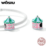 925 Sterling Silver Carousel Beads DIY Women Fine Jewelry Gift