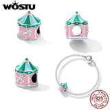 925 Sterling Silver Carousel Beads DIY Women Fine Jewelry Gift