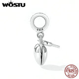 925 Silver Heart Lock & Key Pendent Charms Beaded For Women