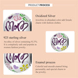 925 Silver Colorful Doodle Charm Bead Pendant Jewelry