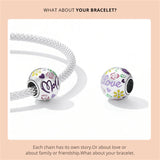 925 Silver Colorful Doodle Charm Bead Pendant Jewelry