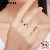 925 Sterling Silver Cat Finger Adjustable Ring for Women