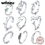 925 Sterling Silver Cat Finger Adjustable Ring for Women