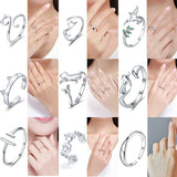 925 Sterling Silver Cat Finger Adjustable Ring for Women