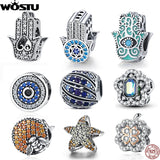 925 Silver Zircon Charm Beads for DIY Jewelry