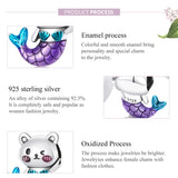 925 Silver Mermaid Tail Bear Charm for Bracelet Making