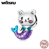 925 Silver Mermaid Tail Bear Charm for Bracelet Making