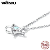 925 Silver Opal Star Pendant Necklace for Women Jewelry Wedding Gift