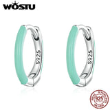925 Sterling Silver Green Double Earrings for Women European Hoop