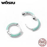 925 Sterling Silver Green Double Earrings for Women European Hoop