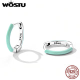 925 Sterling Silver Green Double Earrings for Women European Hoop