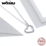 925 Sterling Silver Heart Necklace Love Forever Women Jewelry DXN347