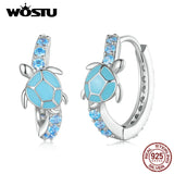 Enamel Turtle Ear Clips 925 Sterling Silver Ear Buckles with CZ Fine Jewelry