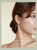 Leaf Ear Cuff 925 Sterling Silver Zircon Stone Clip Earring