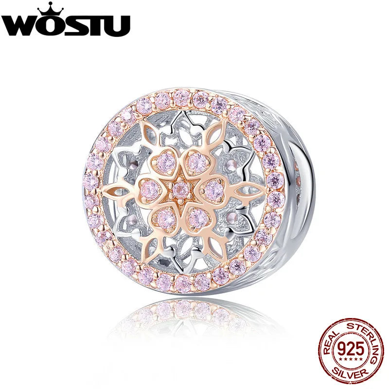 925 Silver Blooming Flower Charm Bead for DIY Bracelet CQC923