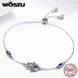925 Silver Fatima Hands Chain Link Bracelet For Women