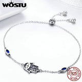 925 Silver Fatima Hands Chain Link Bracelet For Women