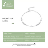 925 Sterling Silver Daisy Flower Bracelet For Women CQB146