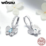 925 Silver Butterfly Drop Earrings Women Gift CQE513