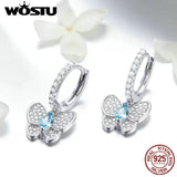 925 Silver Butterfly Drop Earrings Women Gift CQE513