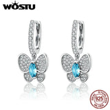 925 Silver Butterfly Drop Earrings Women Gift CQE513